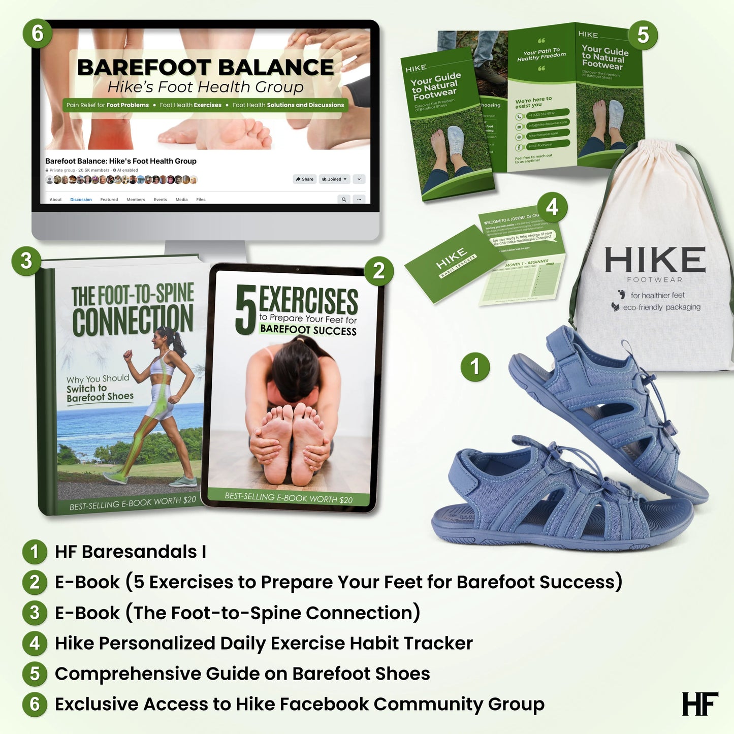 HF Baresandalias I – Plantilla Ergonómica y Sandalias Descalzas Ultra-ligeras (Unisex)