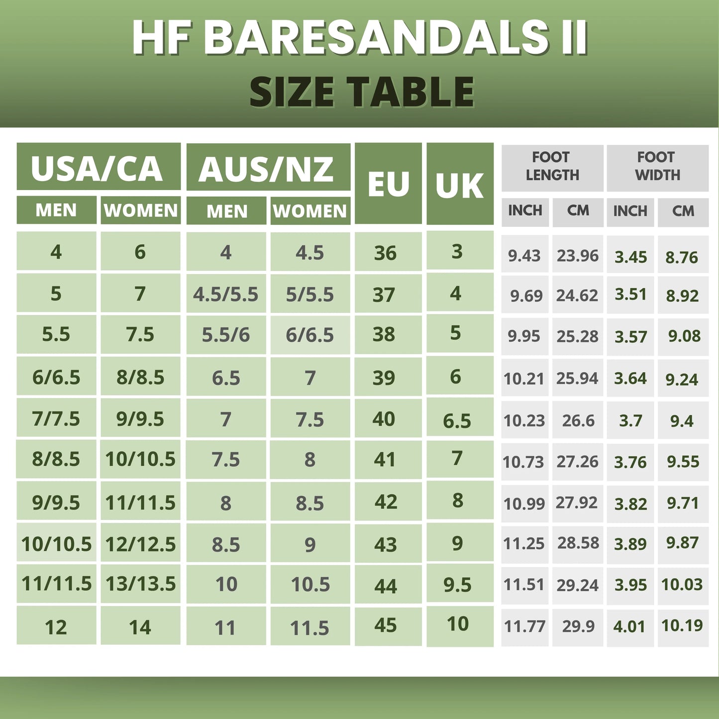 Sandalias Barefoot HF Baresandals II – Plantilla Ergonómica y Súper Ligeras (Unisex)