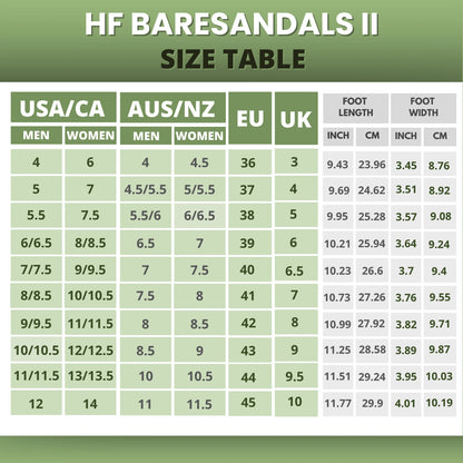 Sandalias Barefoot HF Baresandals II – Plantilla Ergonómica y Súper Ligeras (Unisex)