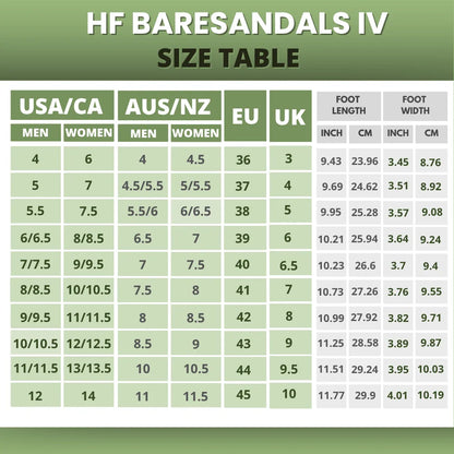 Sandalias HF Baresandals IV – plantilla ergonómica y sandalias barefoot ultraligeras (Unisex)