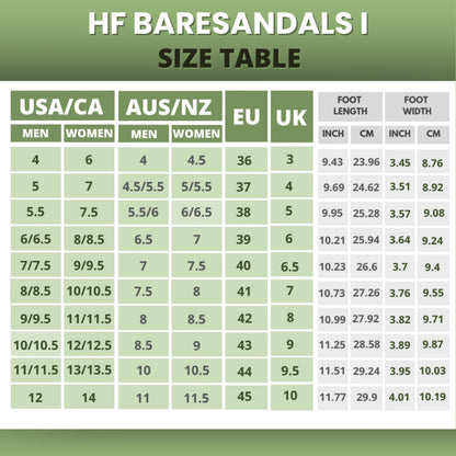 Sandalias HF Baresandals I – plantilla ergonómica y sandalias minimalistas ultraligeras (Unisex)