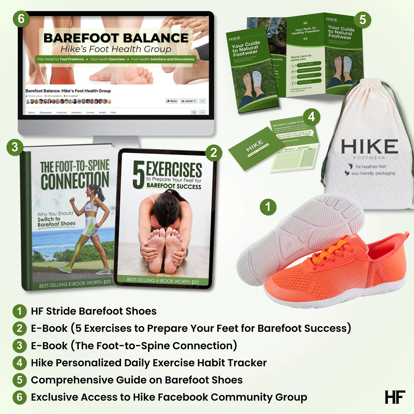 HF Stride – Zapatos descalzos ergonómicos y autónomos (Unisex)