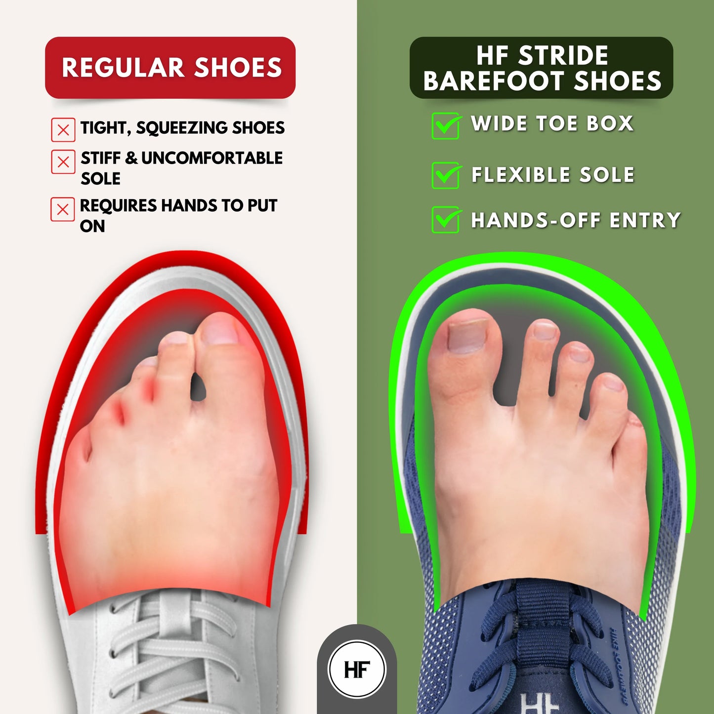 HF Stride – Zapatos descalzos ergonómicos y autónomos (Unisex)